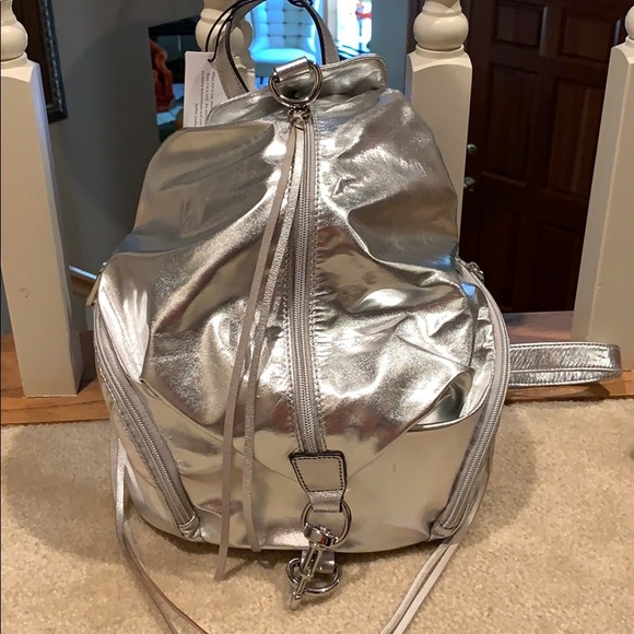 Rebecca Minkoff Julian Backpack Silver Metallic